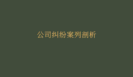 公司纠纷案列剖析