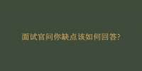 重庆市人才网|面试官问你缺点该如何回答?