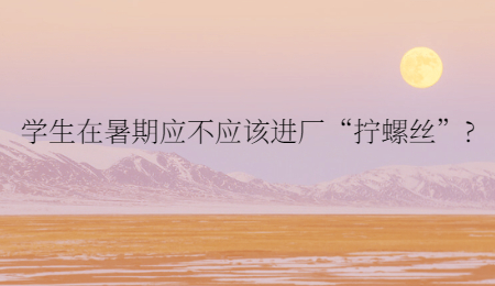 学生在暑期应不应该进厂“拧螺丝”?